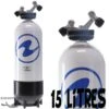 Bouteille 15 Litres 230 Bars 2 Sorties TAG - Aqualung -Magasin De Matériel De Plongée De Qualité aqualung bouteille plongee 15 litres 230 bars 2 sorties pas cher sub odyssee