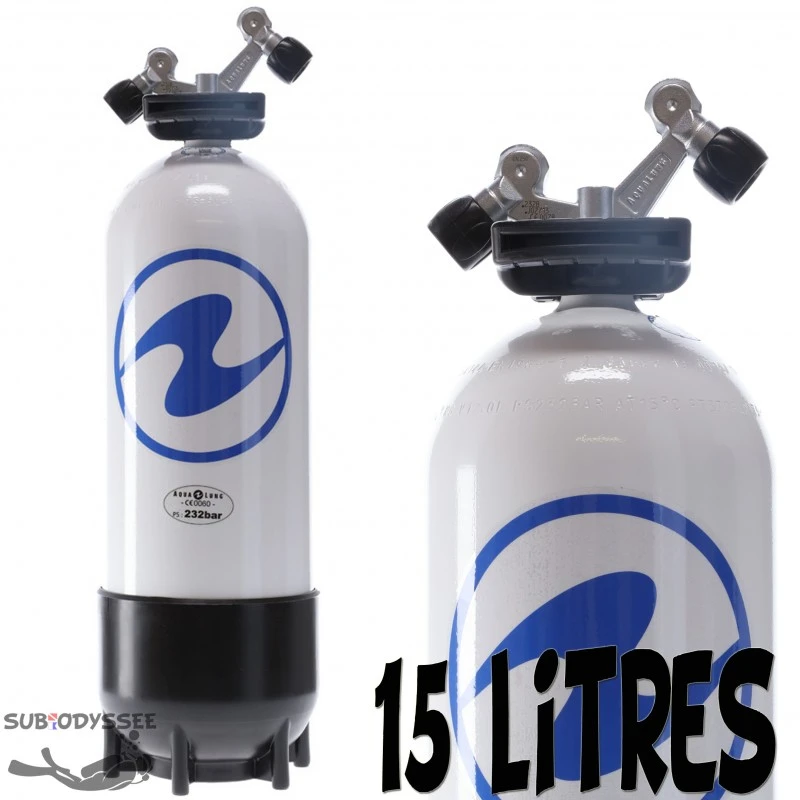Bouteille 15 Litres 230 Bars 2 Sorties TAG - Aqualung Bouteille 15 Litres 230 Bars 2 Sorties TAG - Aqualung -Magasin De Matériel De Plongée De Qualité aqualung bouteille plongee 15 litres 230 bars 2 sorties pas cher sub odyssee