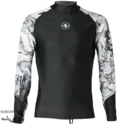 Top Lycra Rashguard NOIR/BLANC Homme Manches Longues - Aqualung