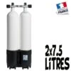 Bi-Bouteille De Plongée 2 X 7.5 Litres 230 Bars (Ø140mm) - Roth