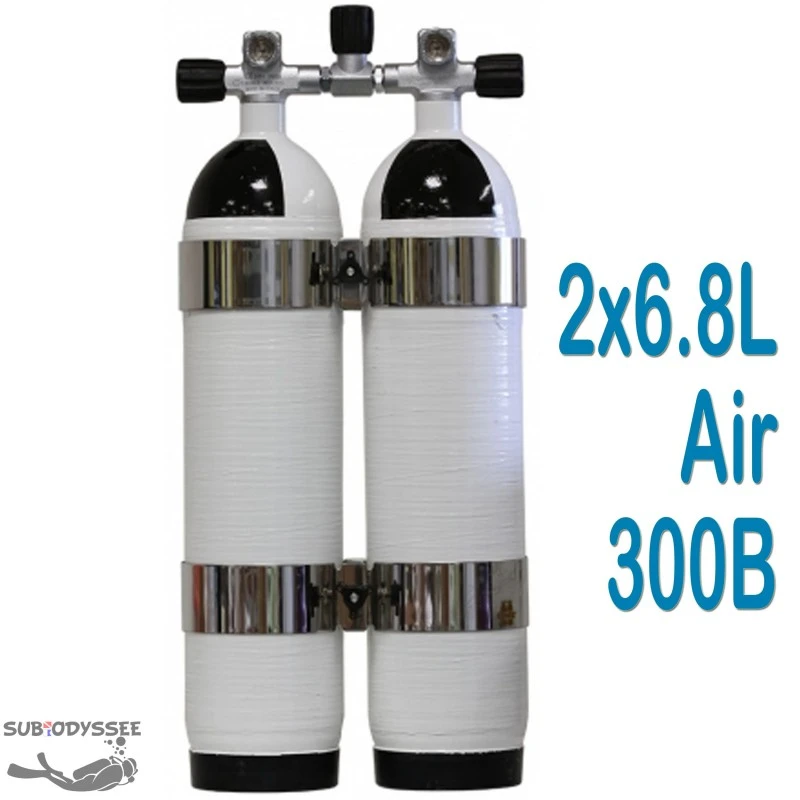 Bi Bouteille Carbone 6,8 Litres 300 Bars + 2 cerclages Inox OMS - CarbonDive Bi Bouteille Carbone 6,8 Litres 300 Bars + 2 Cerclages Inox OMS - CarbonDive -Magasin De Matériel De Plongée De Qualité carbondive bi bouteille carbone 300 bars 68 litres pas cher sub odyssee