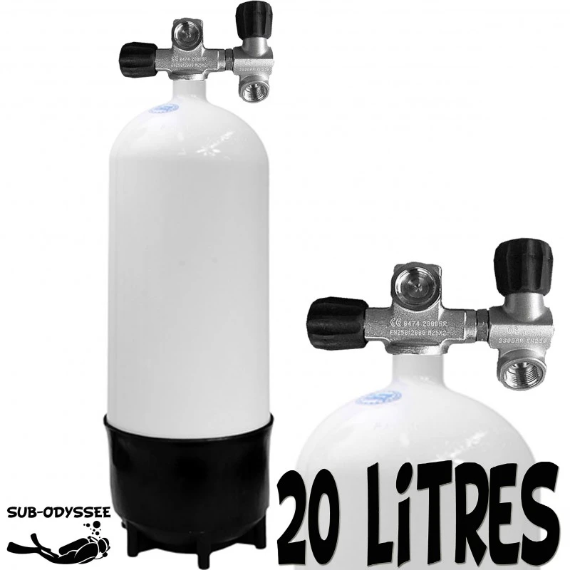 Bloc 18 Litres 2 Sorties Acier - Eurocylinder Bloc 18 Litres 2 Sorties Acier - Eurocylinder -Magasin De Matériel De Plongée De Qualité eurocylinder bloc acier plongee 20 litres 2 sorties sub odyssee lyon pas cher