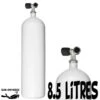 Bouteille 8.5 Litres Long 230 Bars Acier 1 Sortie Fond Plat - Eurocylinder -Magasin De Matériel De Plongée De Qualité eurocylinder bouteille bloc plongee acier 85 litres 1 sortie pas cher sub odyssee lyon 1