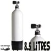Bouteille 8.5 Litres Long 230 Bars Acier 1 Sortie Fond Bombé - Eurocylinder -Magasin De Matériel De Plongée De Qualité eurocylinder bouteille bloc plongee acier 85 litres 1 sortie pas cher sub odyssee lyon