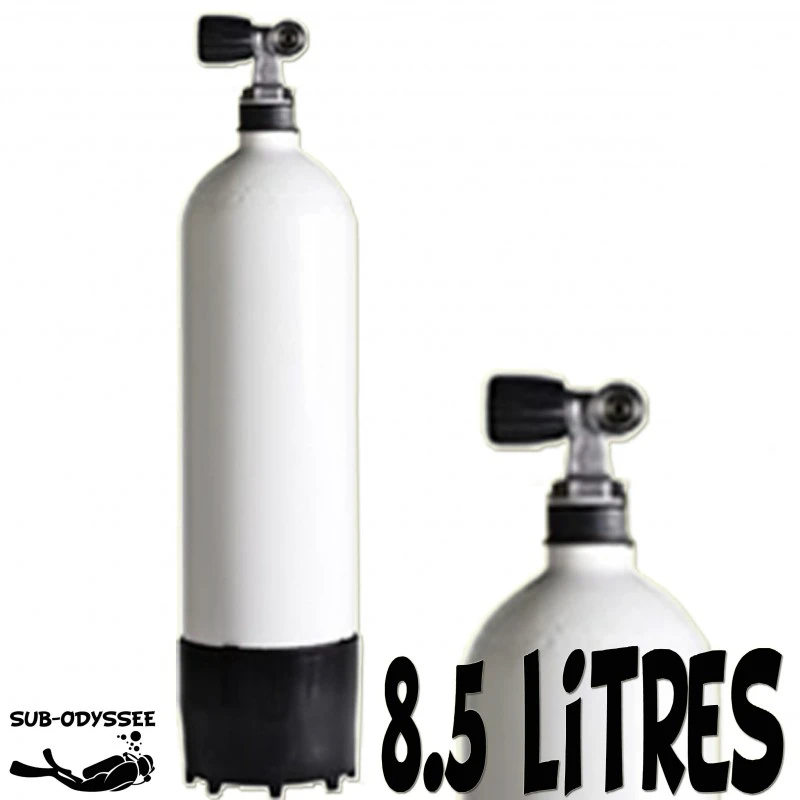 Bouteille 8.5 Litres Long 230 Bars Acier 1 Sortie Fond Bombé - Eurocylinder Bouteille 8.5 Litres Long 230 Bars Acier 1 Sortie Fond Bombé - Eurocylinder -Magasin De Matériel De Plongée De Qualité eurocylinder bouteille bloc plongee acier 85 litres 1 sortie pas cher sub odyssee lyon