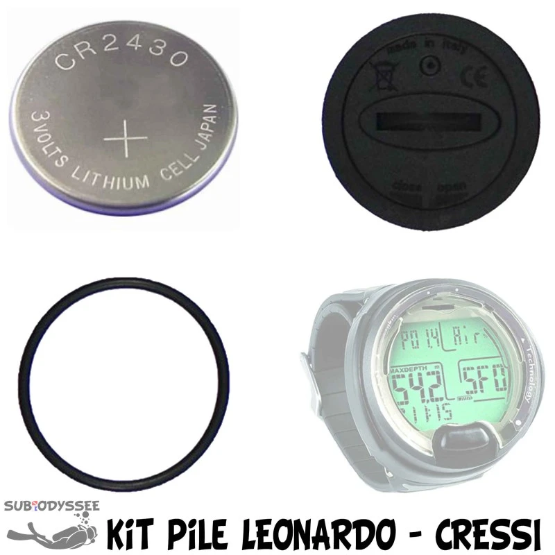 Kit pile + joint + capot pour ordinateur LEONARDO - Cressi Kit Pile + Joint + Capot Pour Ordinateur LEONARDO - Cressi -Magasin De Matériel De Plongée De Qualité kit pile joint capot pour ordinateur leonardo cressi