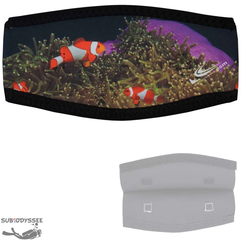 Protection NEOPRENE Sangle Masque 2 POISSONS CLOWN Double Velcro - ESM Protection NEOPRENE Sangle Masque 2 POISSONS CLOWN Double Velcro - ESM -Magasin De Matériel De Plongée De Qualité protection neoprene sangle masque 2 poissons clown double velcro esm