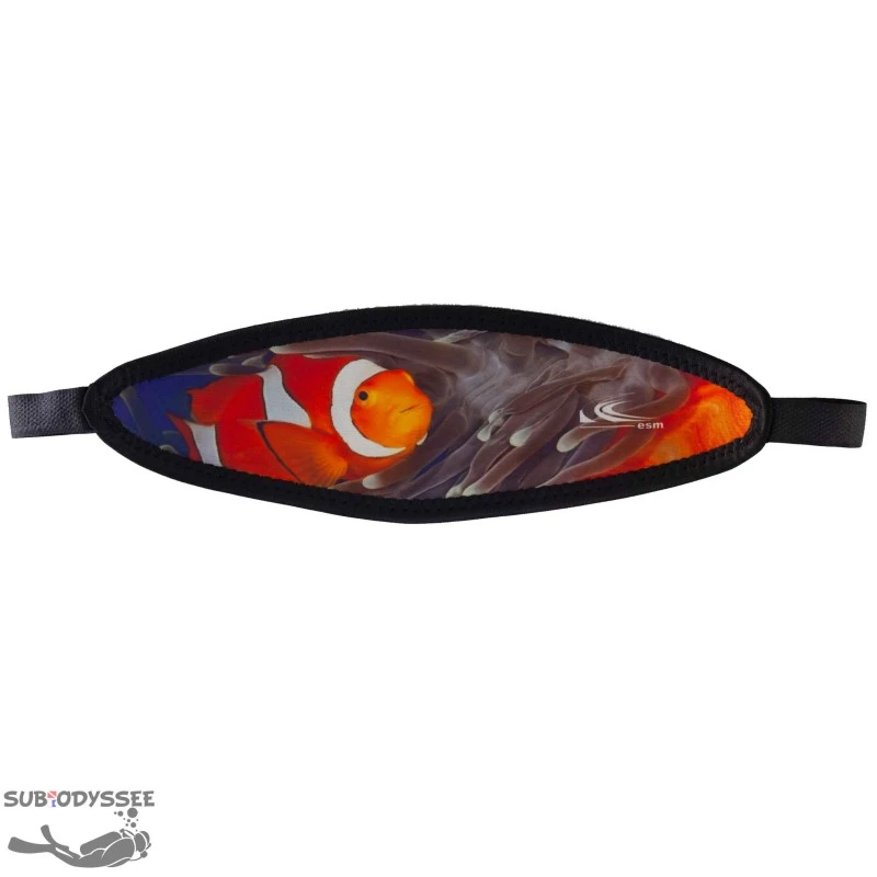 Protection NEOPRENE Sangle Velcro CLOW FISH pour masque - ESM Protection NEOPRENE Sangle Velcro CLOW FISH Pour Masque - ESM -Magasin De Matériel De Plongée De Qualité protection neoprene sangle velcro clow fish pour masque esm