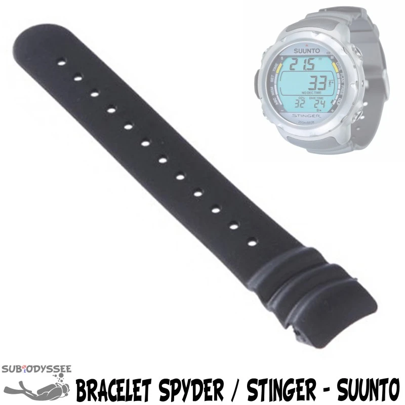 Bracelet STINGER & SPYDER (Partie avec Trous) - Suunto Bracelet STINGER & SPYDER (Partie Avec Trous) - Suunto -Magasin De Matériel De Plongée De Qualité suunto bracelet ordinateur stinger spyder partie trous pas cher sub odyssee lyon