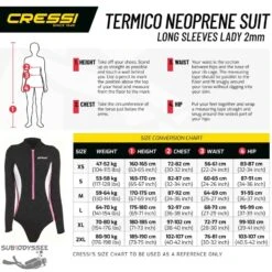 TERMICO Manches Longues Maillot Bain Femme Néoprène 2mm - Cressi -Magasin De Matériel De Plongée De Qualité termico manches longues maillot bain femme neoprene 2mm cressi 6
